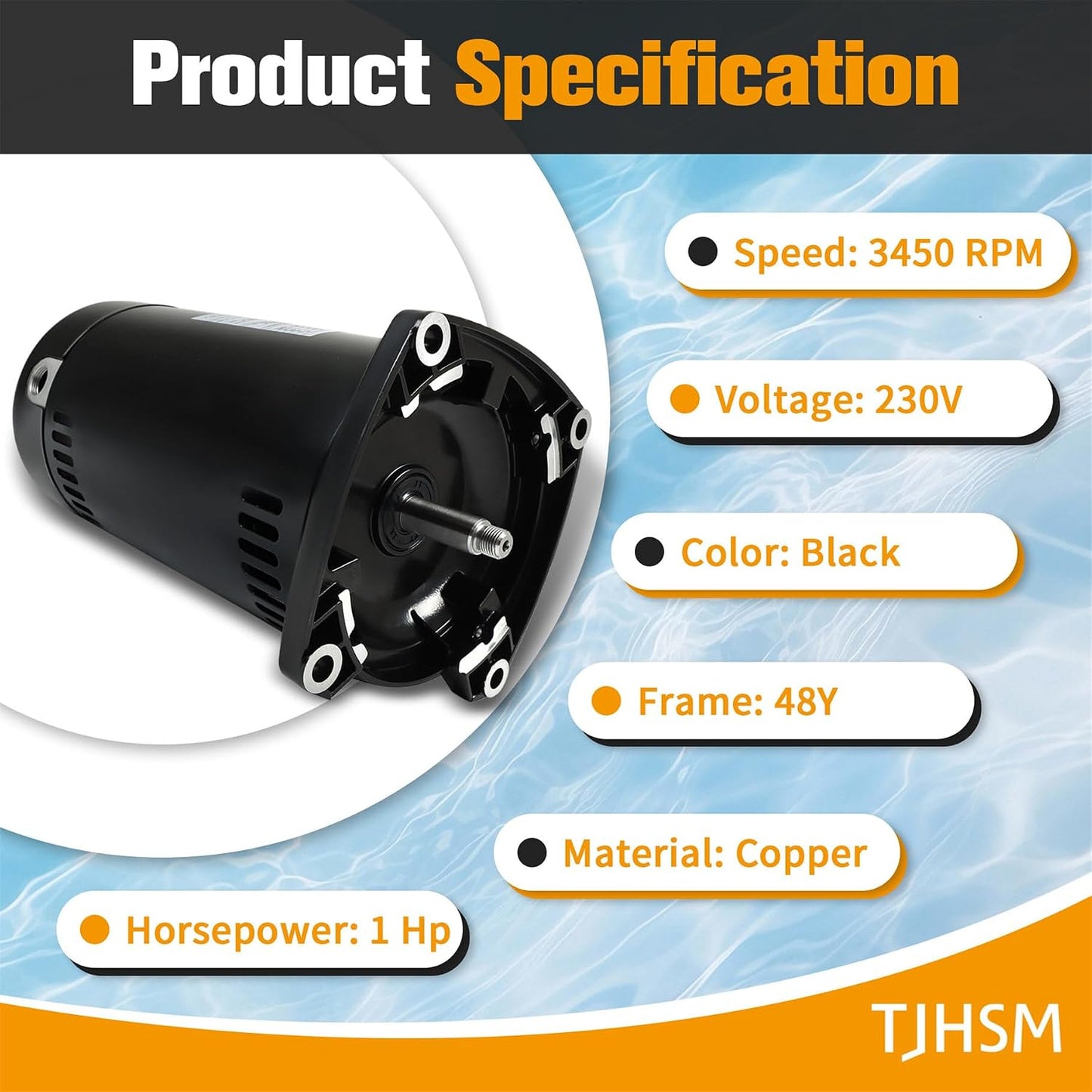 Motor filtro piscina 1 hp brida cuadrada 48 años