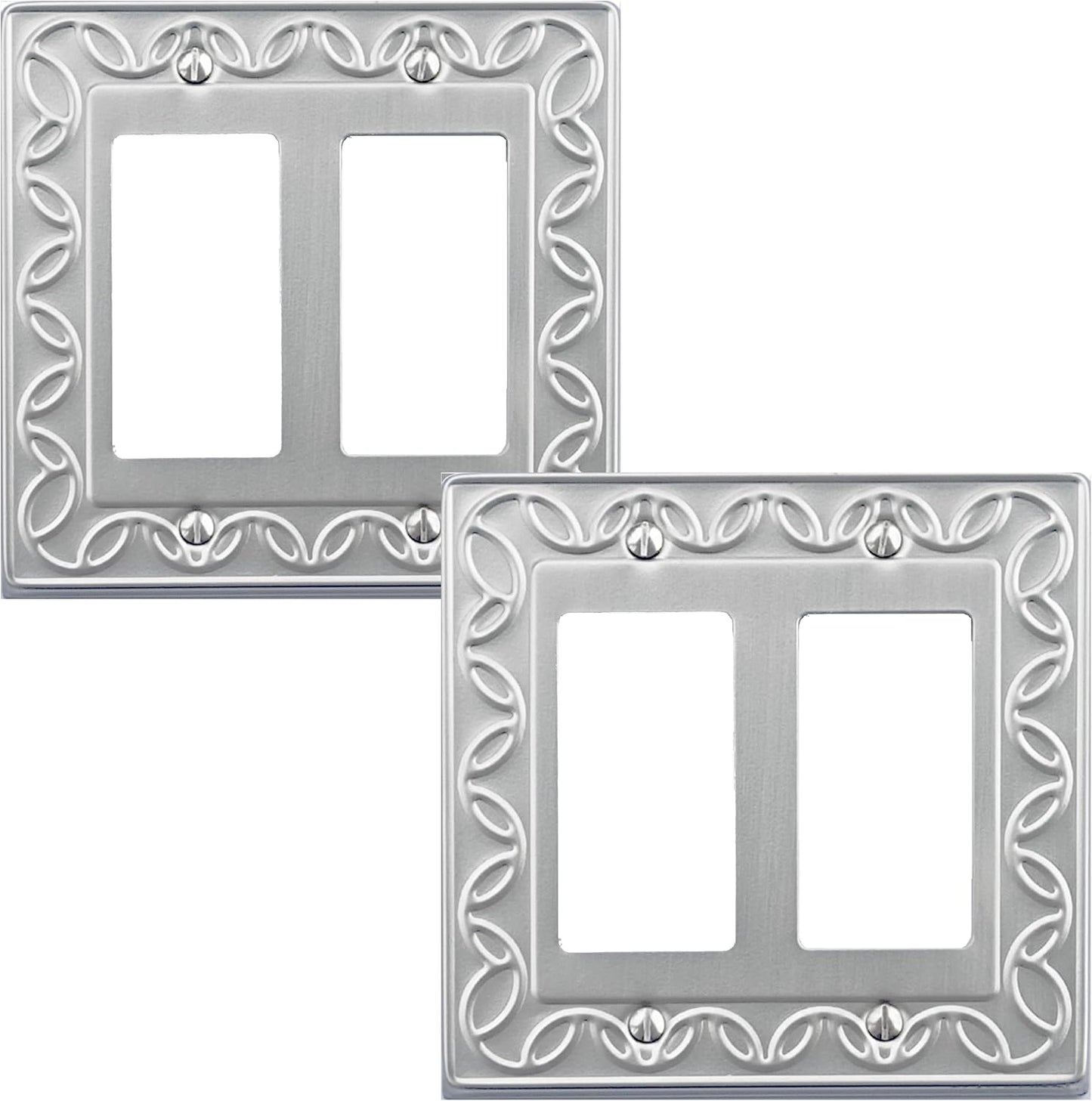 Cubierta doble interruptor metal níquel 2 gang pack 2