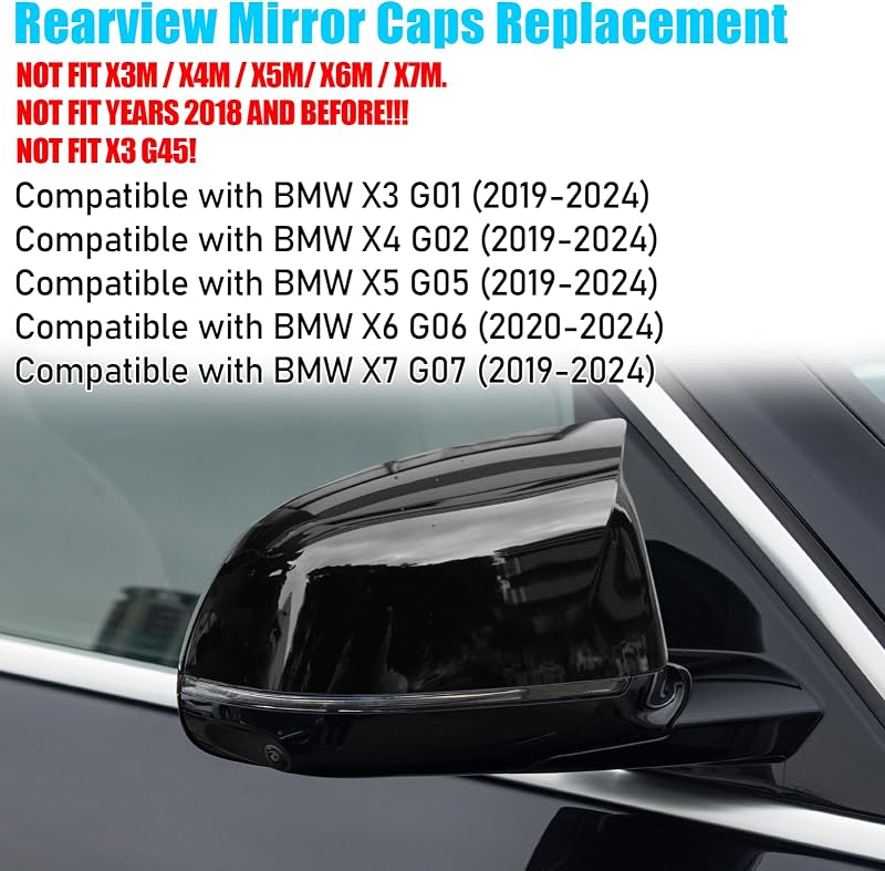 Funda espejo trasero BMW X3/X4/X5/X7 2019-24 estilo M negro