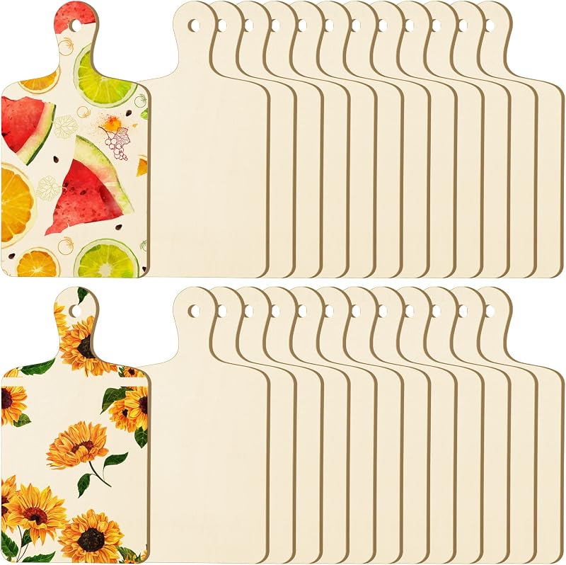 24 Pzas Tabla Cortar Madera con Mango