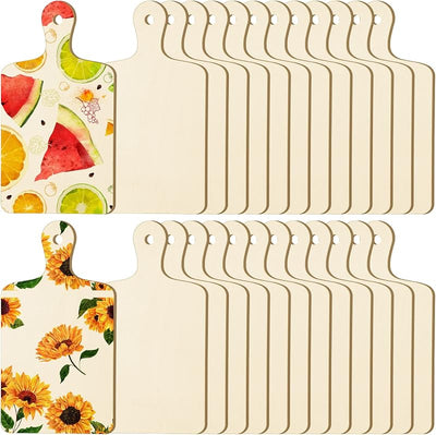 24 Pzas Tabla Cortar Madera con Mango