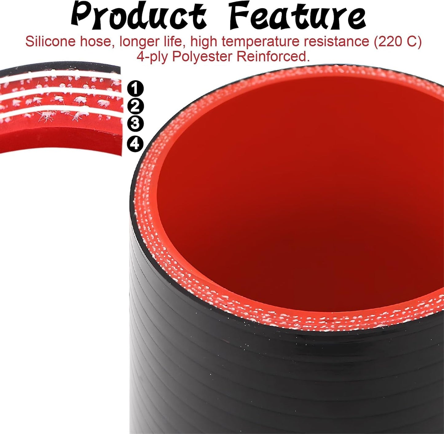 2 Pzas Acoplador Silicona 4 Capas 2-3/4" con 4 Abrazaderas T