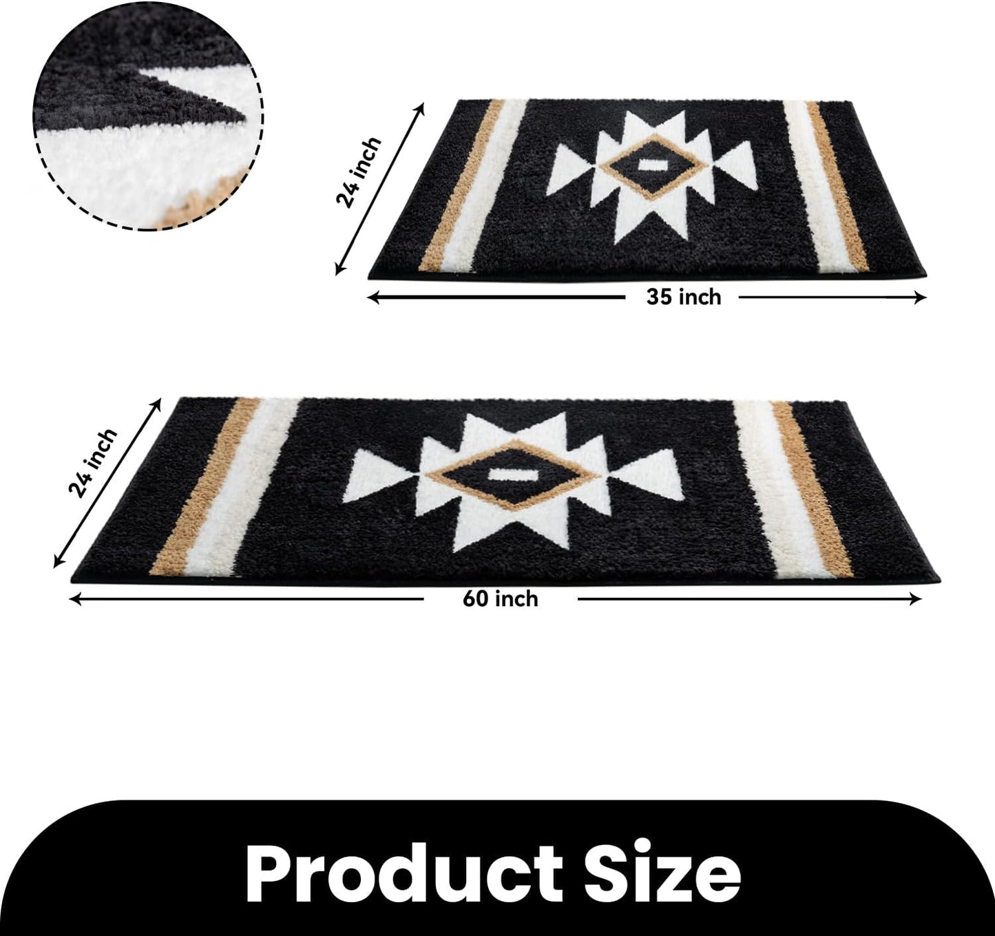 Alfombra baño geométrica antiderrap 24x60pulg