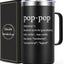 Taza café aislada 20oz regalo día del padre abuelo negro
