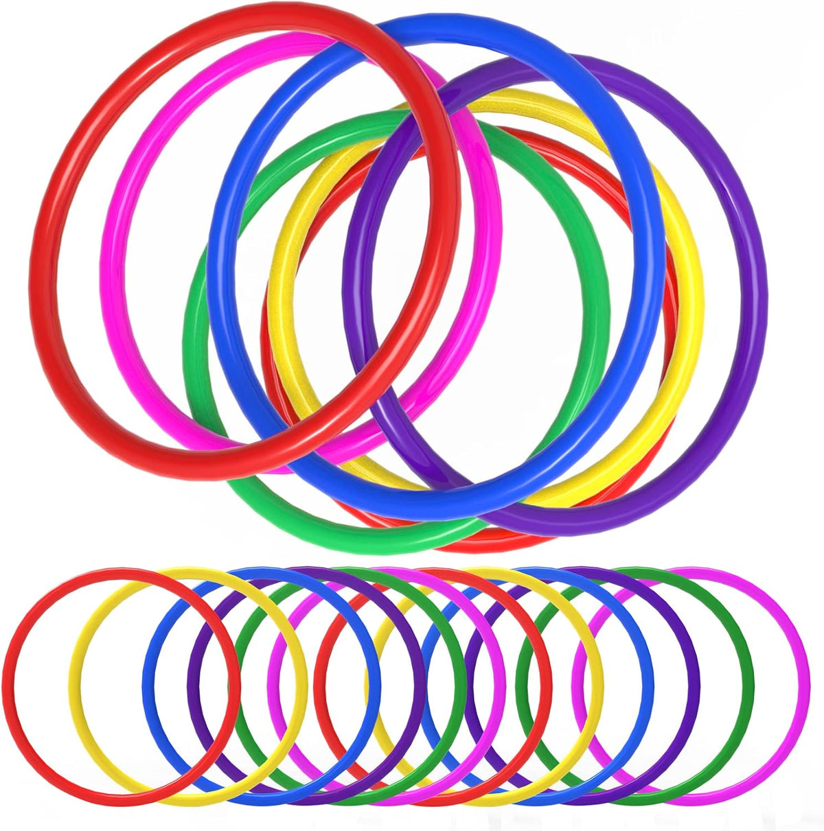24 Anillos Plástico Juego Lanzamiento Niños Multicolor