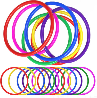 24 Anillos Plástico Juego Lanzamiento Niños Multicolor