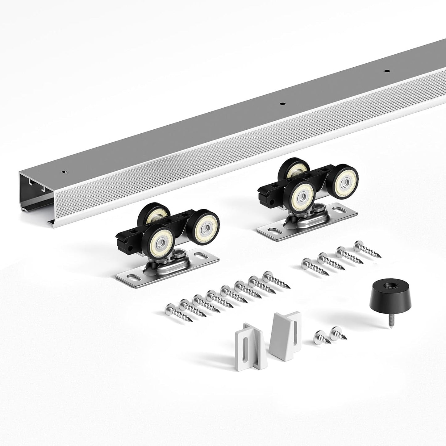 Kit rieles puerta corrediza 8ft aluminio montaje superior