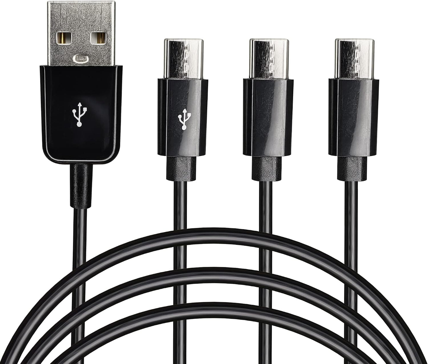 Cable divisor USB tipo C 3 en 1 4.9pies 3 USB C negro