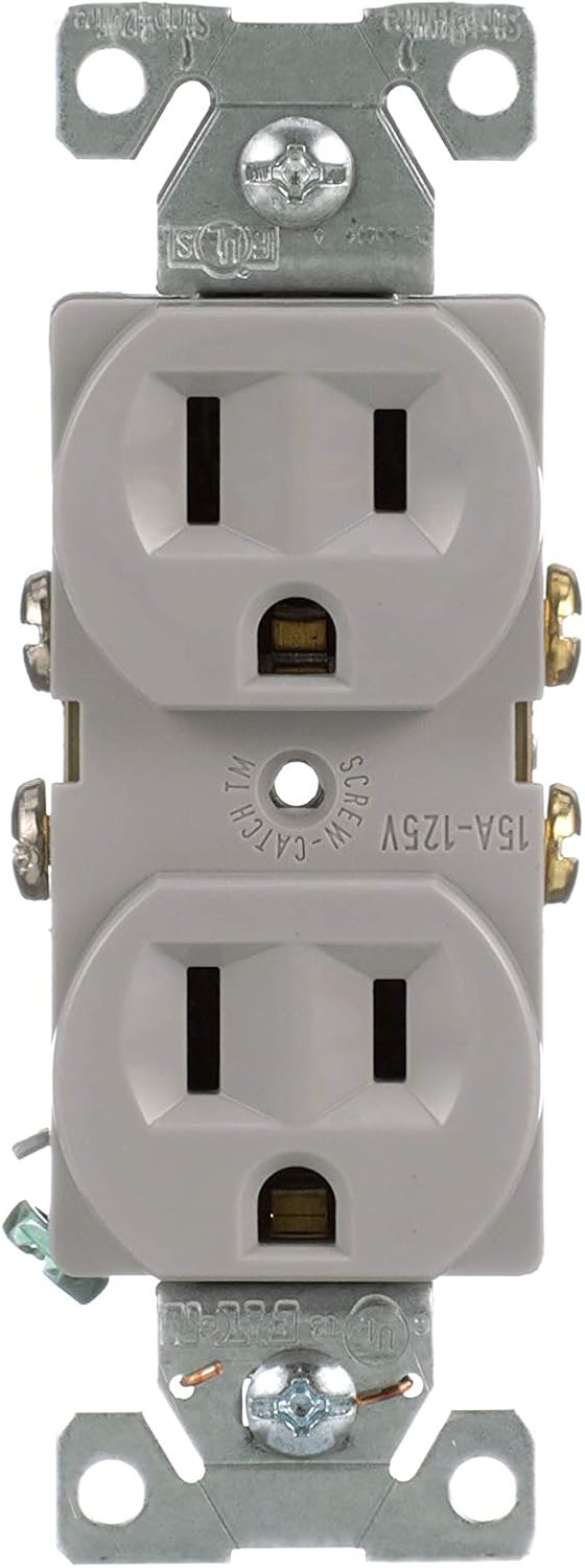 Receptáculo dúplex 15A 125V color gris