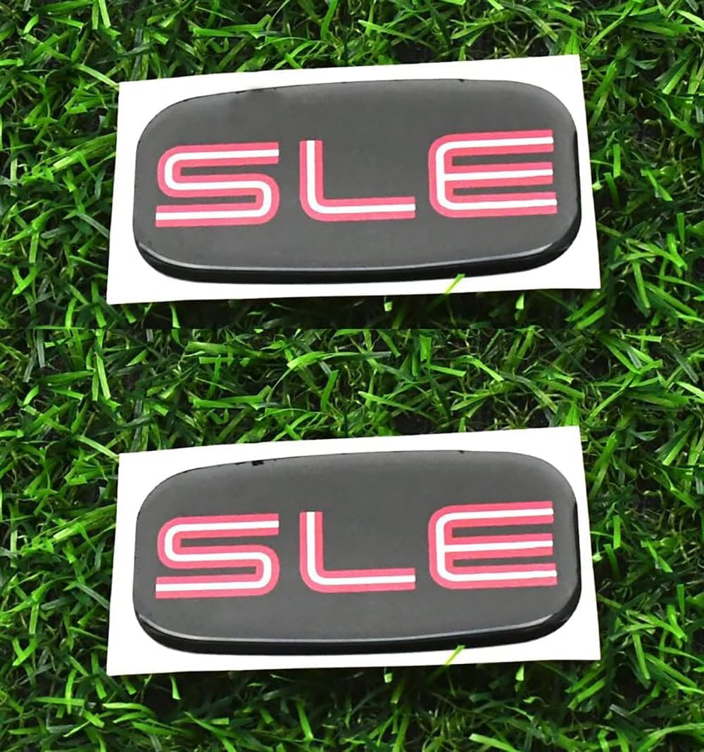 2 Pzas Emblemas Cabina SLE 3D Placa Techo Repuesto Rojo/Negro