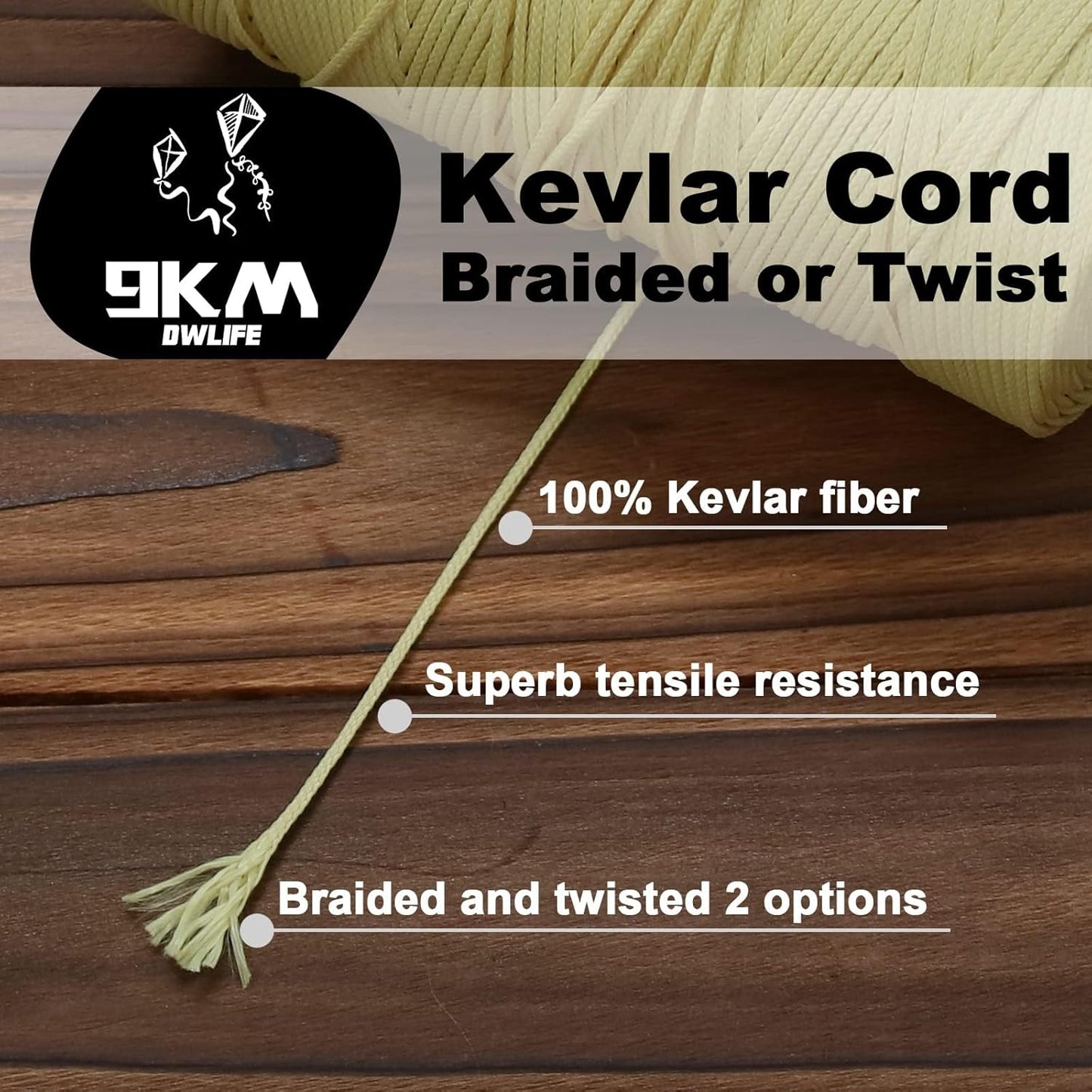 Cuerda Kevlar 70lb 1000ft alta resistencia pesca campamento