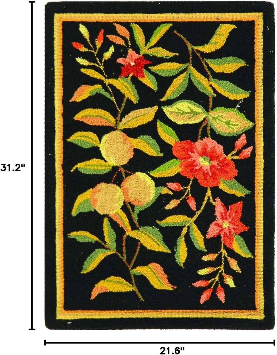 Alfombra lana francesa enganchada color negro