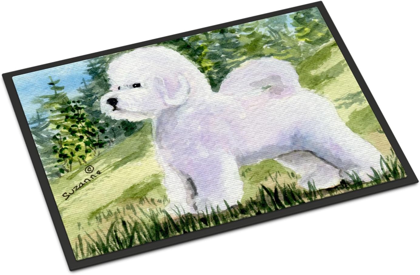 Felpudo Bichon Frise 18x27pulg Antiderrap Lavable