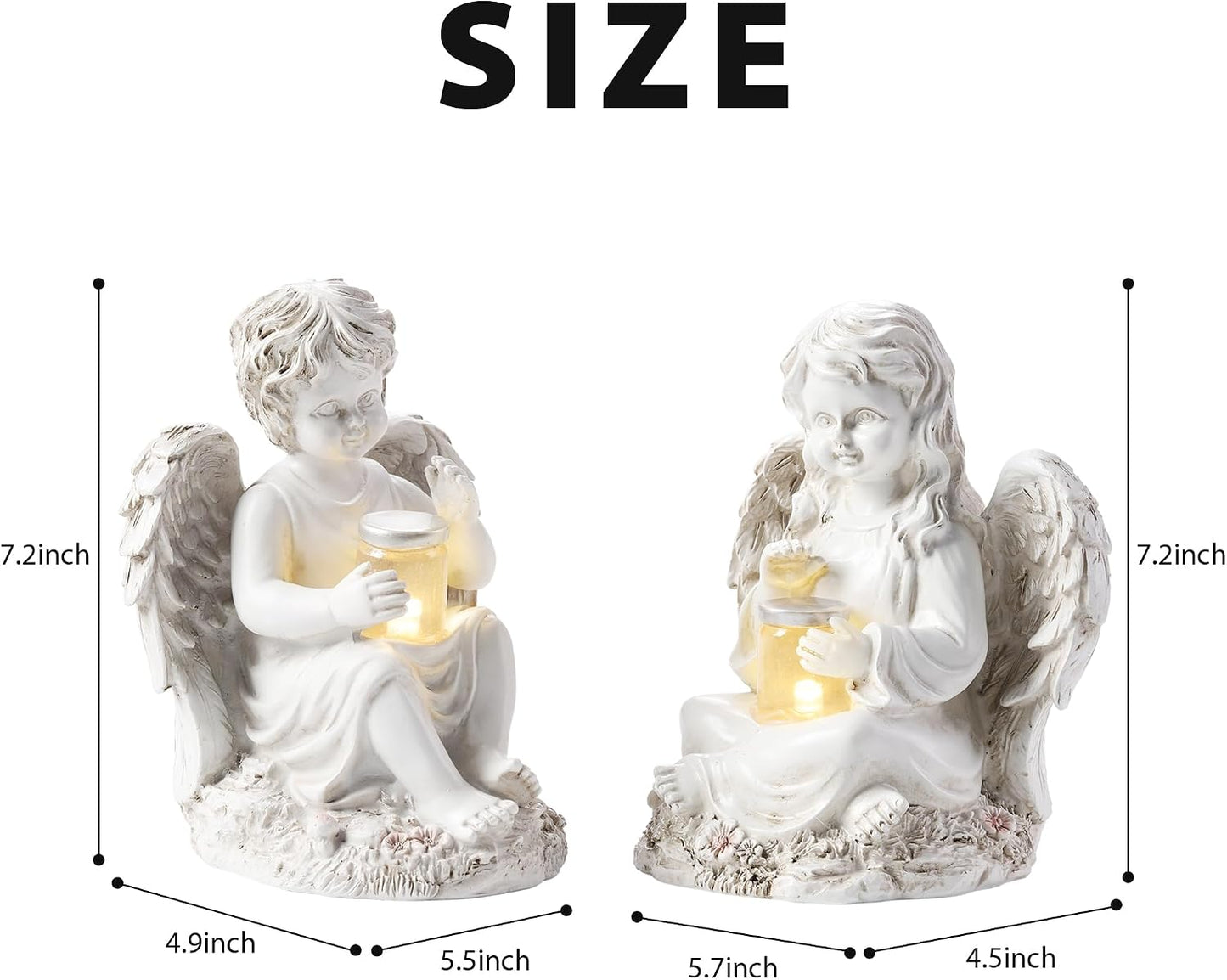 2 Pack Estatuas Ángel Jardín Decoración Externa