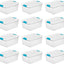 Caja almacenamiento con pestillo base transparente 15qt