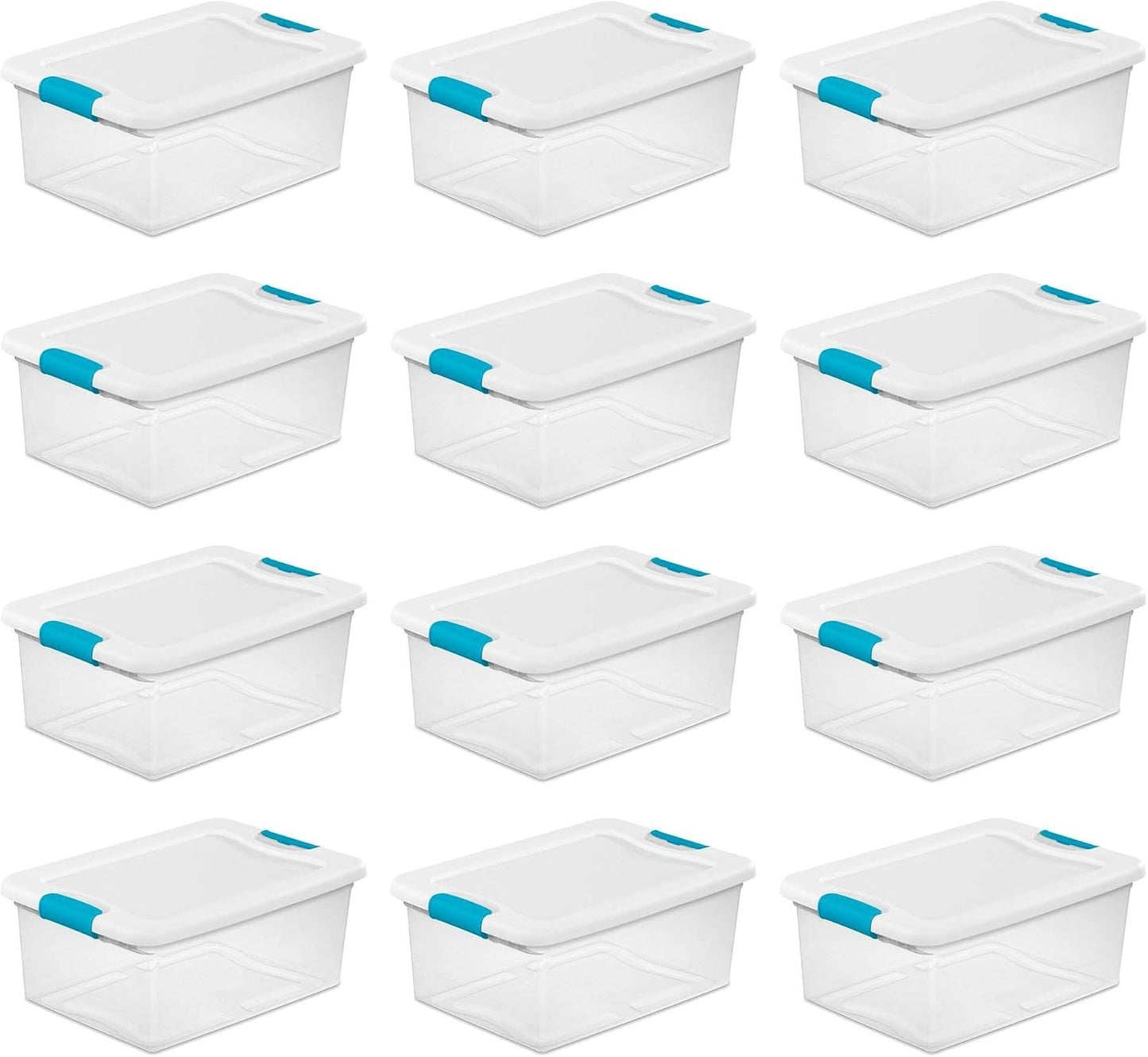 Caja almacenamiento con pestillo base transparente 15qt