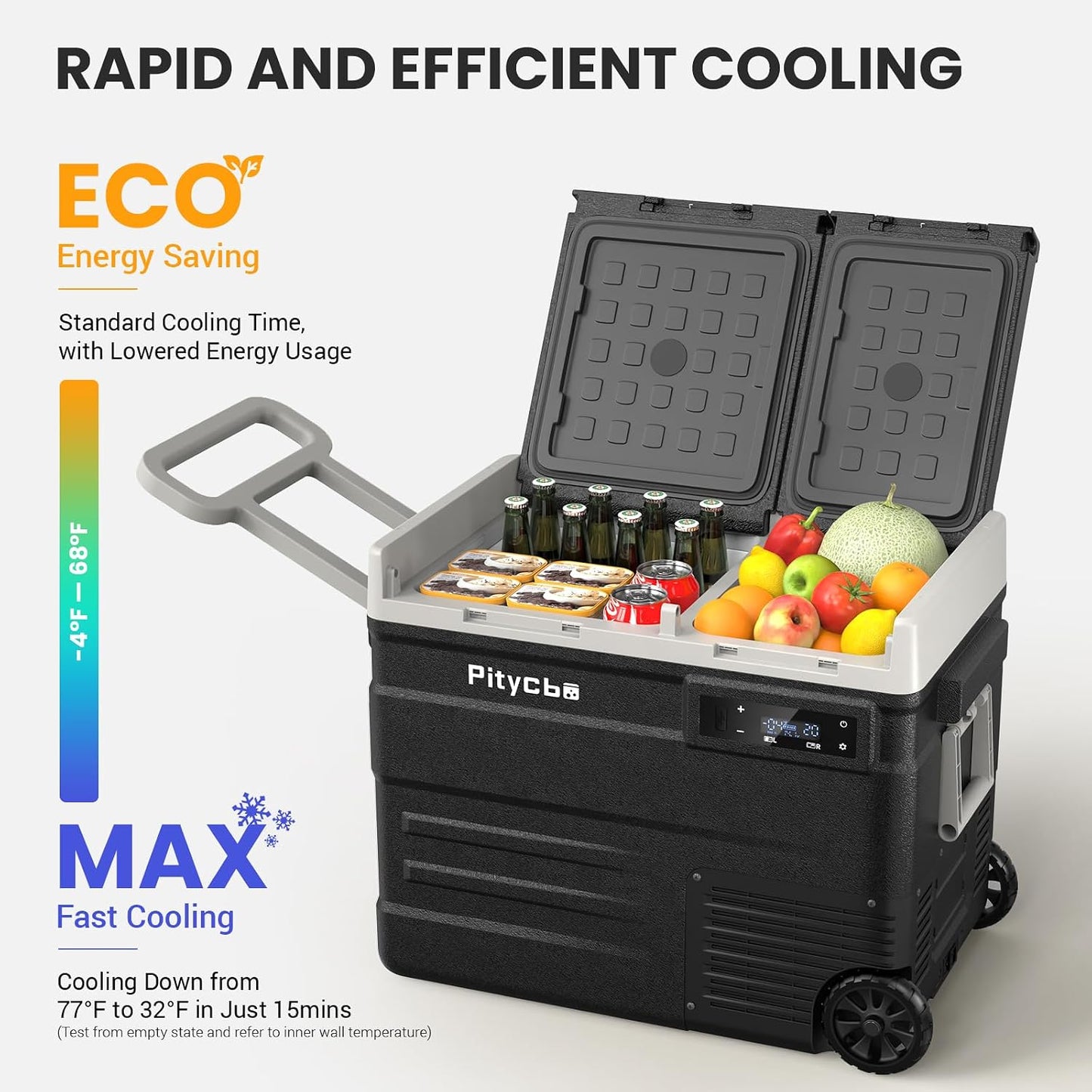 Refrigerador auto 12v doble zona 56qt -4℉—68℉ compresor