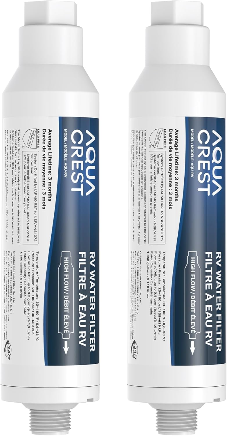 Filtro agua RV NSF reduce cloro 2 unidades
