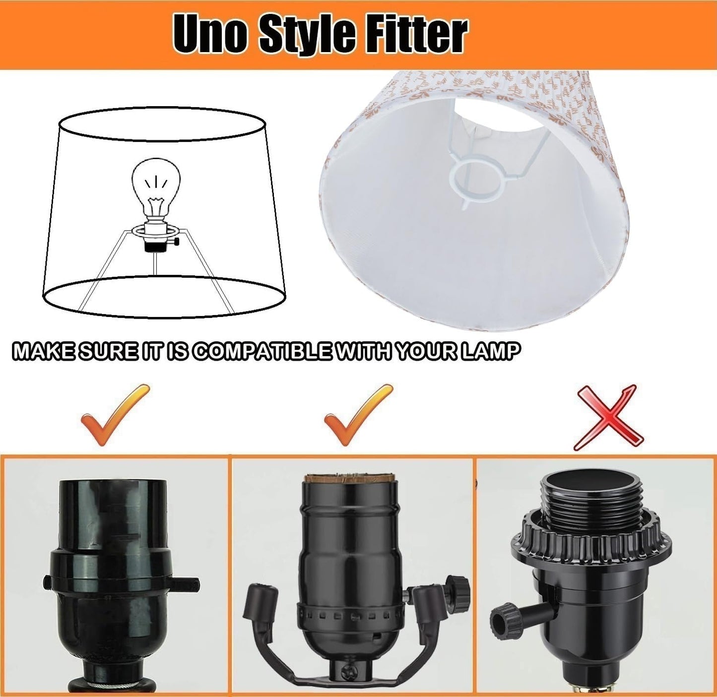 Pantalla lámpara plisada 5x9 pulg con soporte cilíndrico