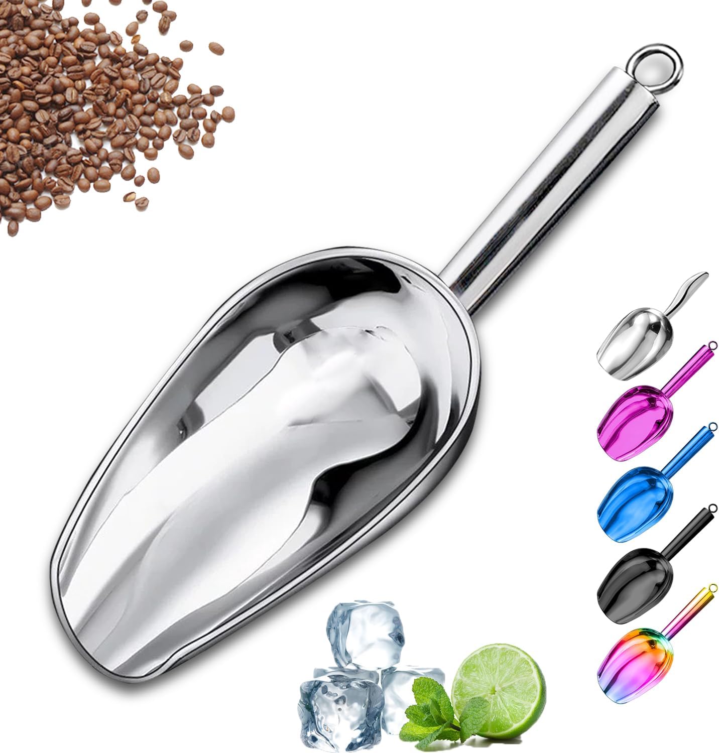 Cuchara hielo acero inox 3oz color plata