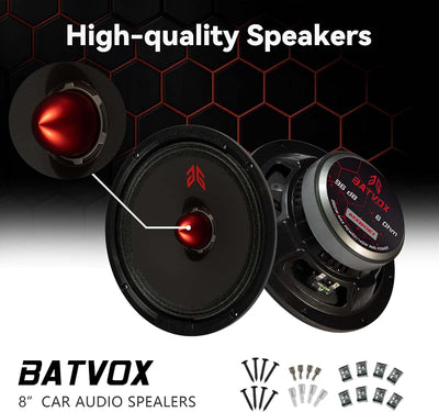 Altavoz 8" 560W 6 ohm bala roja para auto o camión