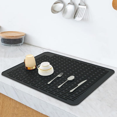 Tapete escurridor silicona 23x18pulg encimera cocina resistente
