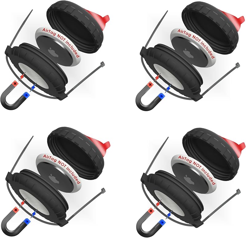 Funda magnética AirTag impermeable con 4 adhesivos y cremallera