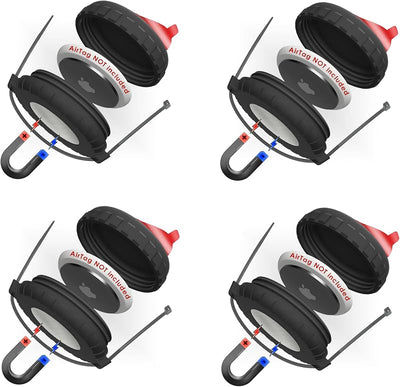 Funda magnética AirTag impermeable con 4 adhesivos y cremallera
