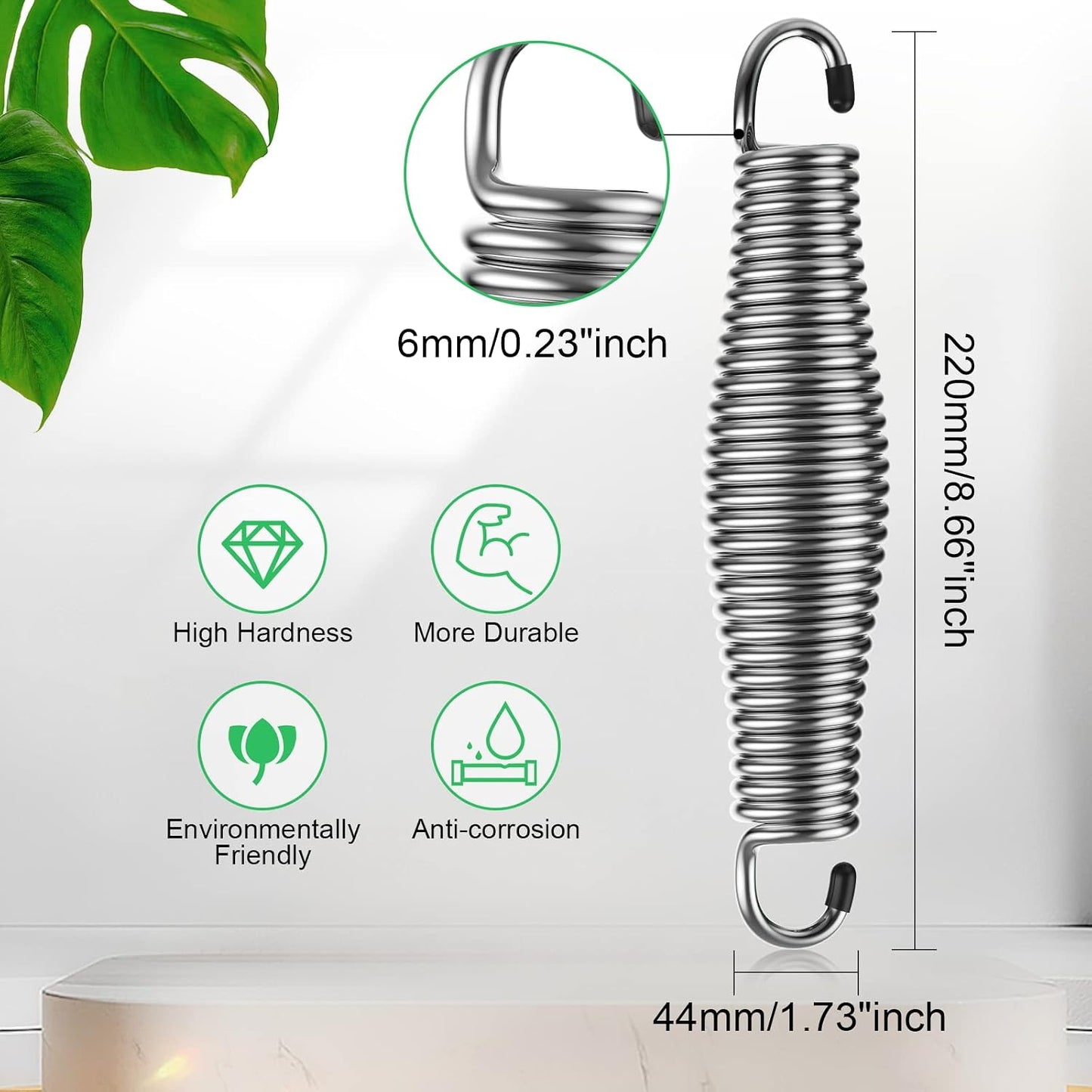 Kit 2 resortes oscilantes porche 1300lb para hamaca cromada