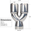 Punta escape doble 3" entrada salida 9.5" acero inox