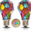 Set 2 Bombillas LED Vidrio Manchado E26 A60 Multicolor
