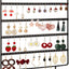 Organiz. joyas 5 niveles 120 agujeros madera desmontable