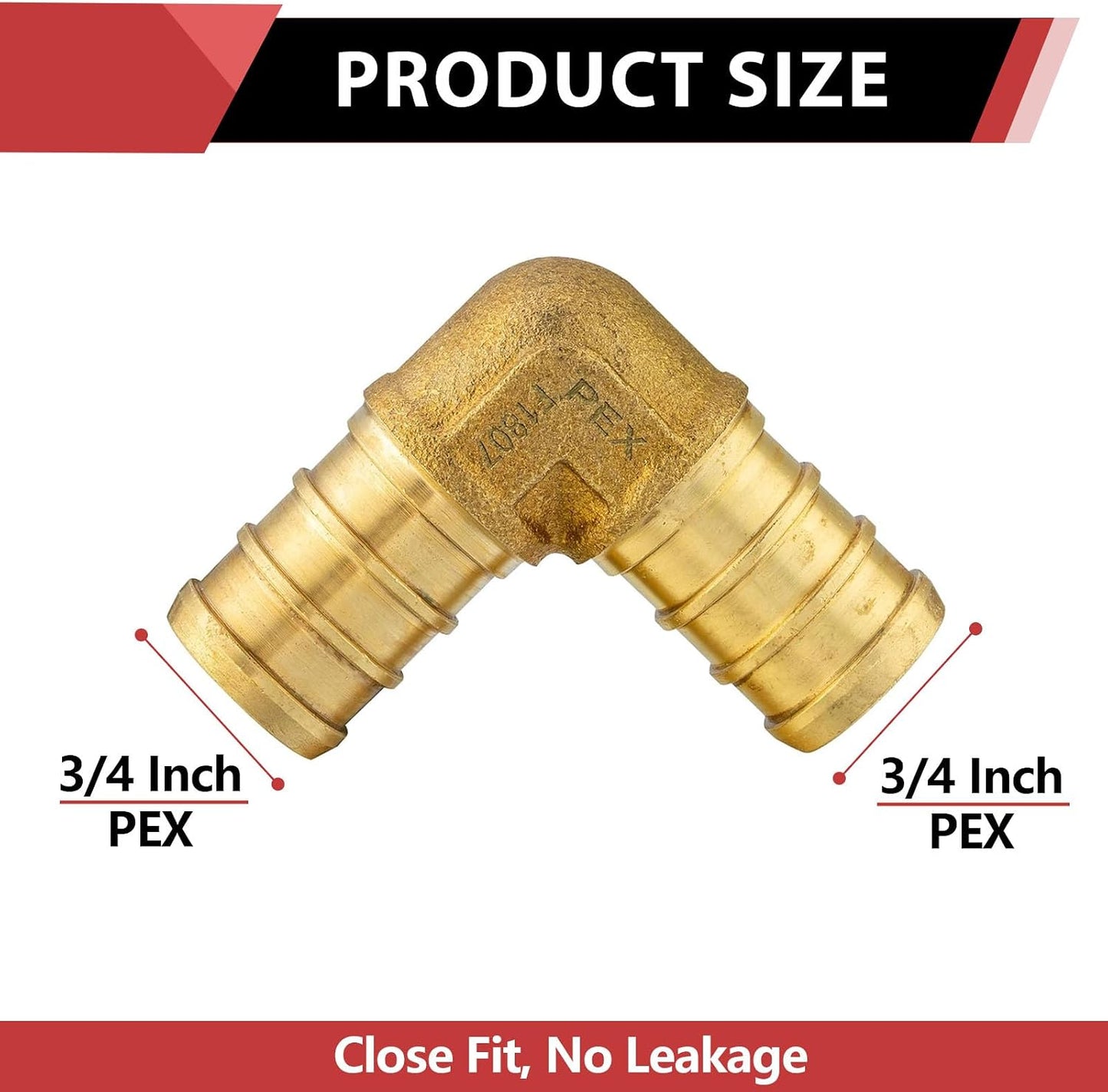 Set 25 accesorios latón crimpado 3/4pulg PEX ASTM F1807