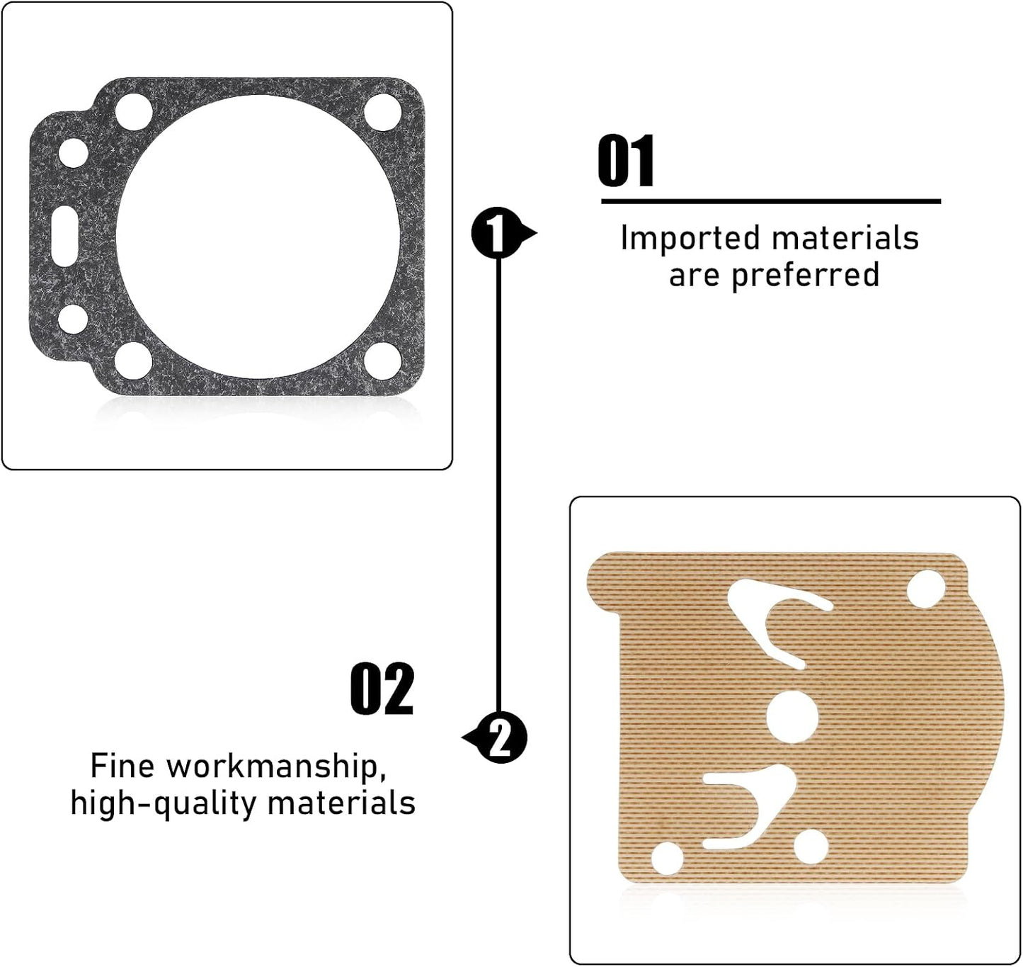 Kit 3 juntas diafragma carburador comp K10-WAT Poulan Ryobi