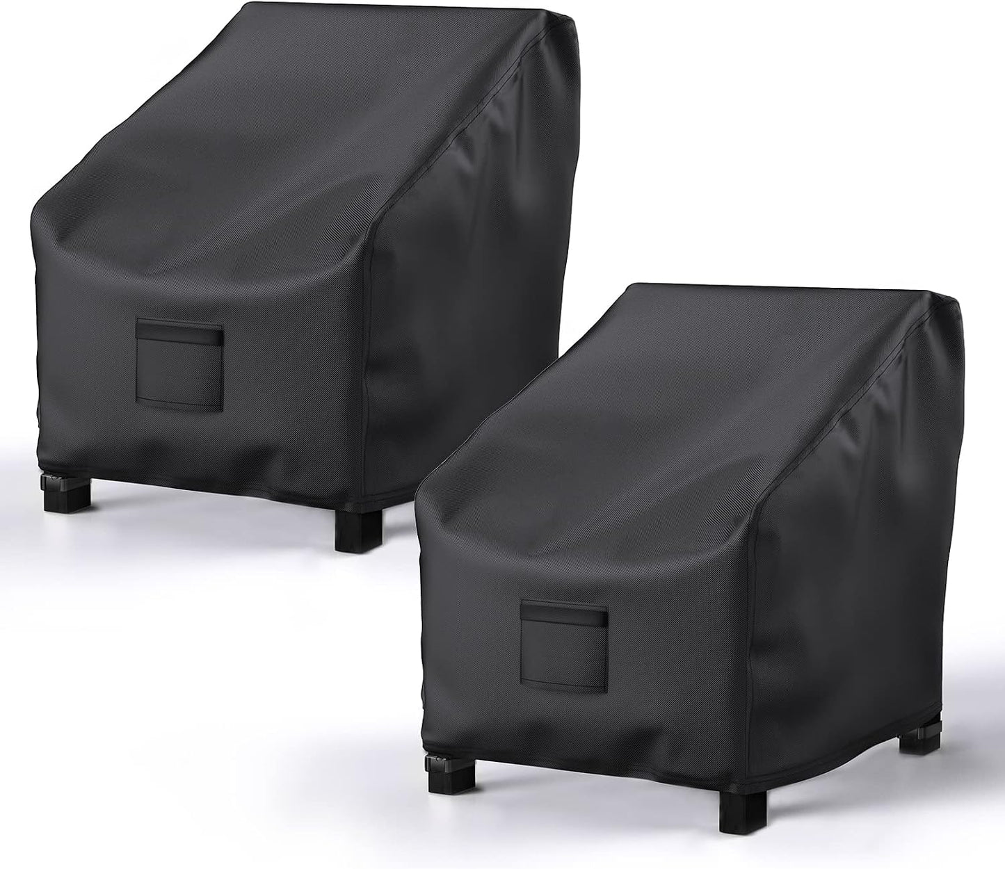 Fundas sillas patio 600D tela Oxford impermeables set 2 color negro