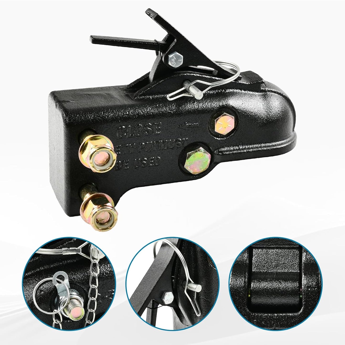 Kit soporte acoplador remolque 3 posiciones 15000lb negro
