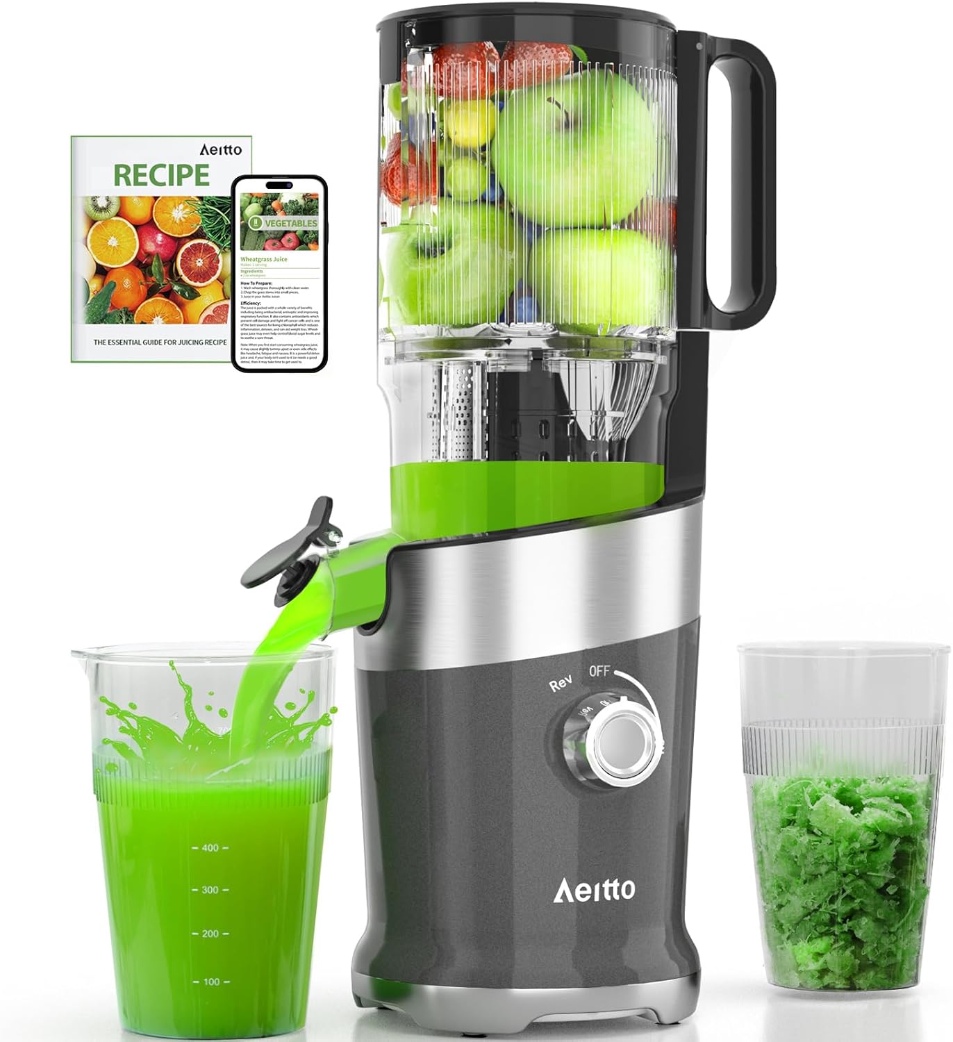 Exprimidor frutas masticador canal ancho fácil de limpiar