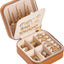 Caja de viaje cuero para aretes de botón mujeres y niñas