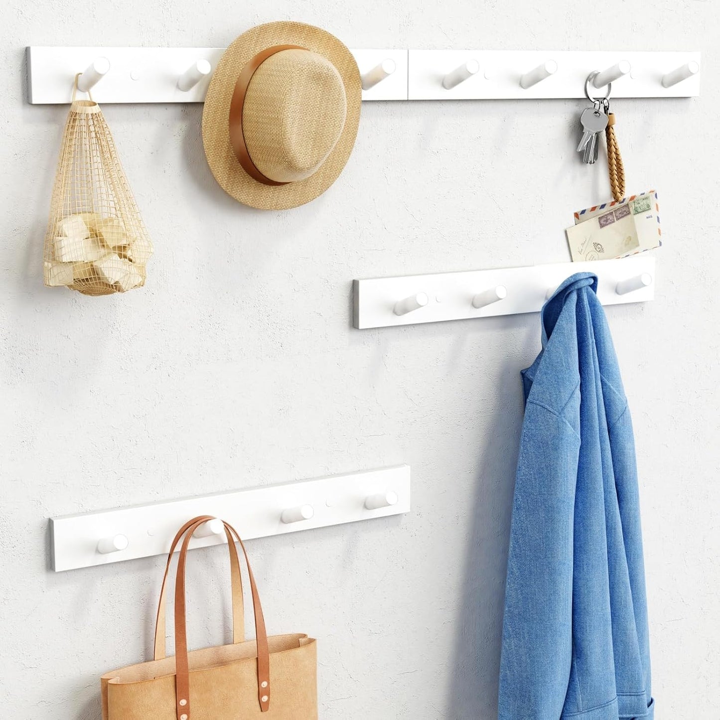 Ganchos pared grandes para abrigos y sombreros 16" set 4