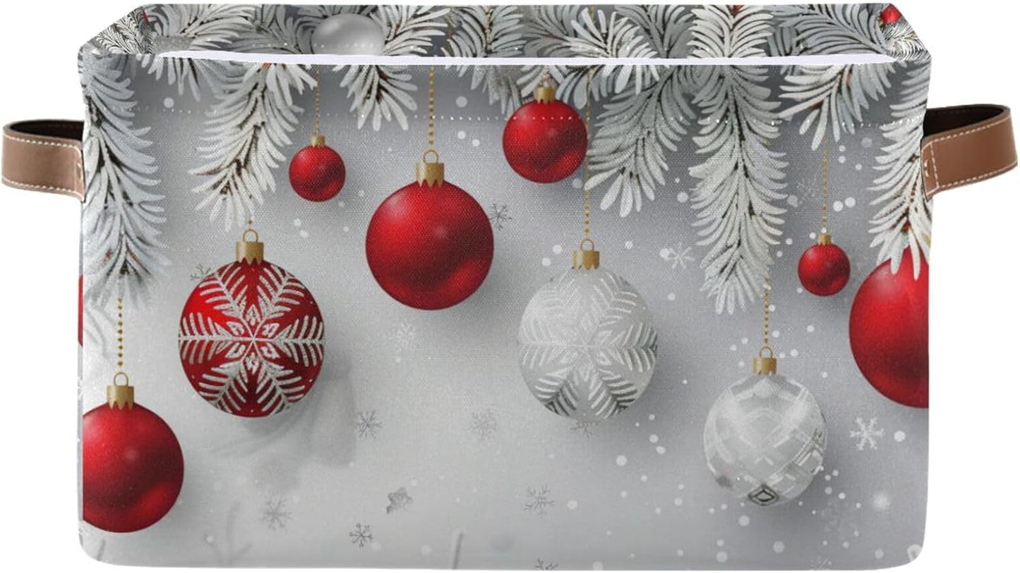 Cesta Navidad copos nieve bolsa plegable para ropa