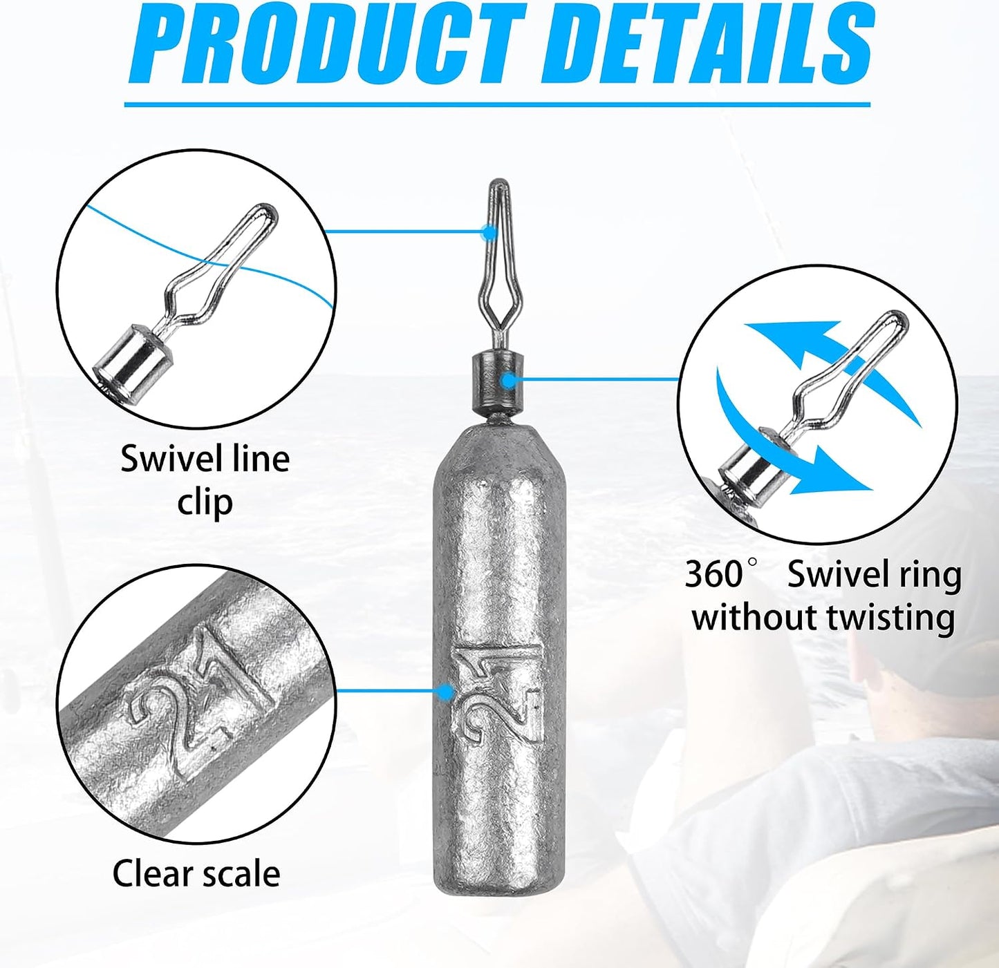 Plomo para pesca de lubina agua dulce 30pz