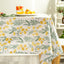Mantel rectangular estampado flores y hojas para comedor