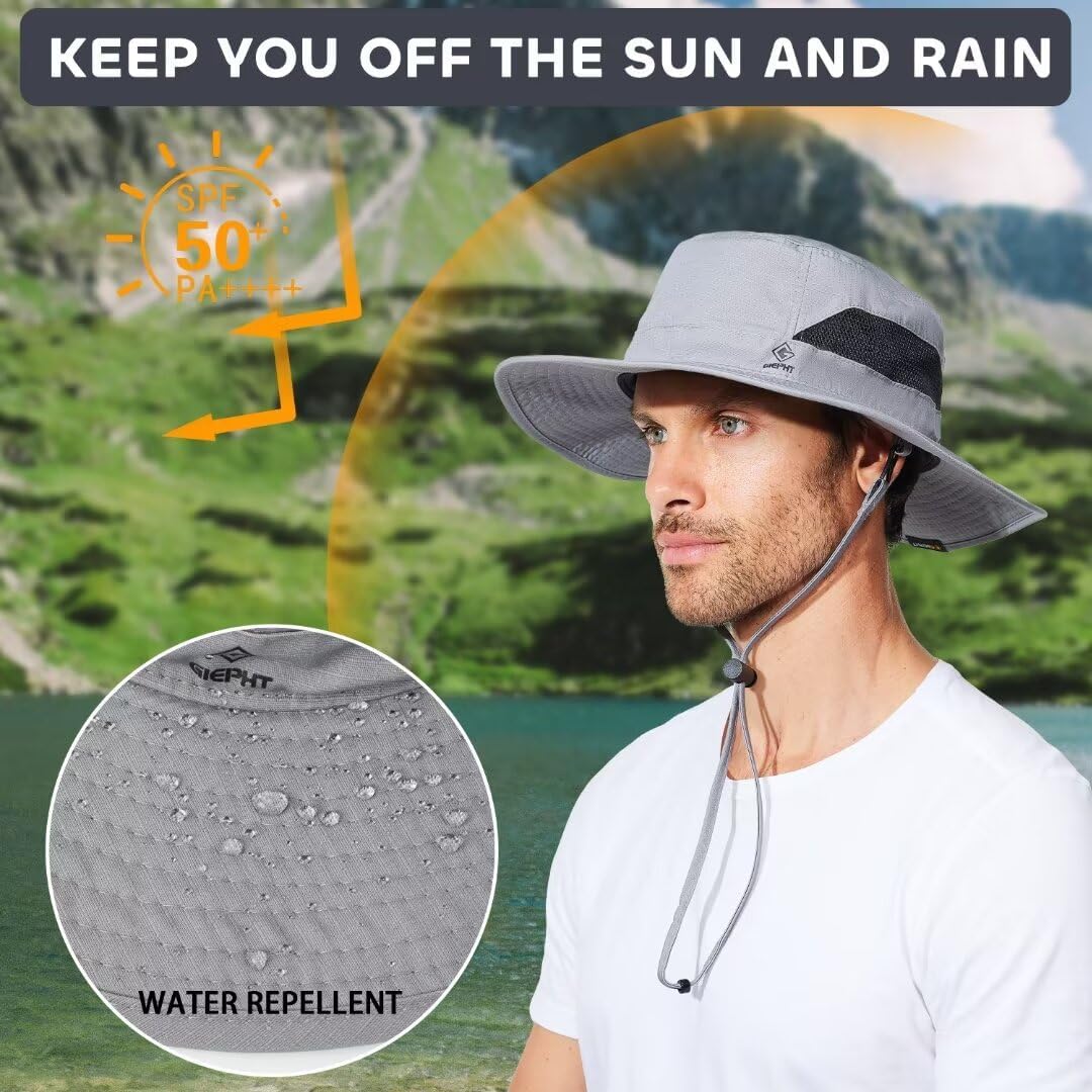 Sombrero pesca ala ancha UV SPF para hombre grande