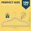 Perchas terciopelo antiderrap set 100 con gancho 360°