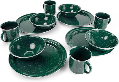 Set mesa campamento 4 I con platos cuencos tazas