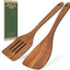 2 Espátulas Madera Acacia para Cocina con Volteador