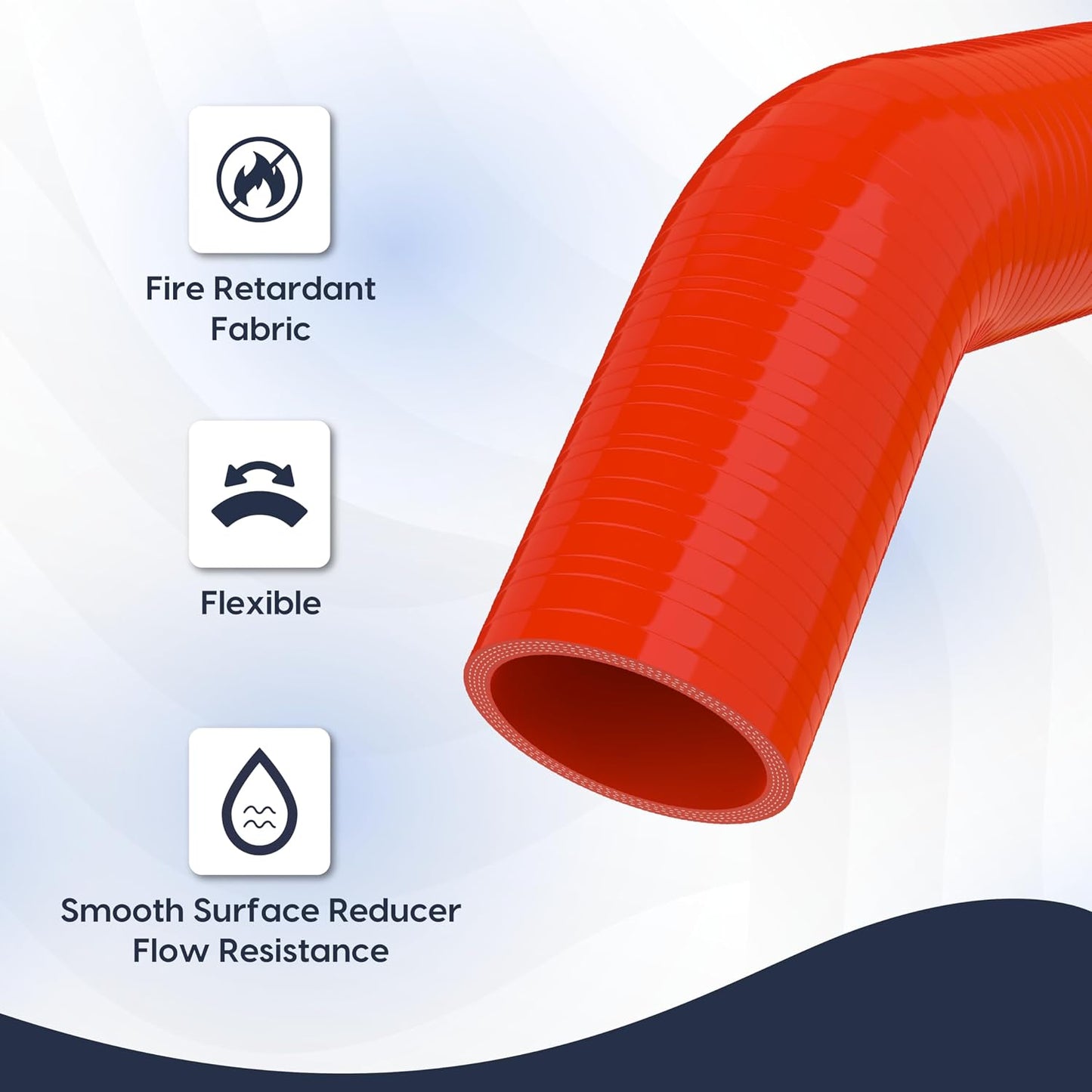 Acoplador codo 45 grados silicona 4 capas 2.25pulg