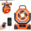 Ventilador recargable camping con luz led control remoto