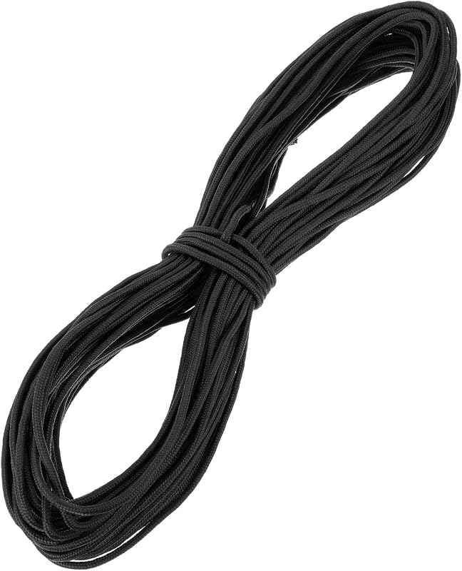 Cuerda trenzada 1/4pulg 150ft para barco campamento negro