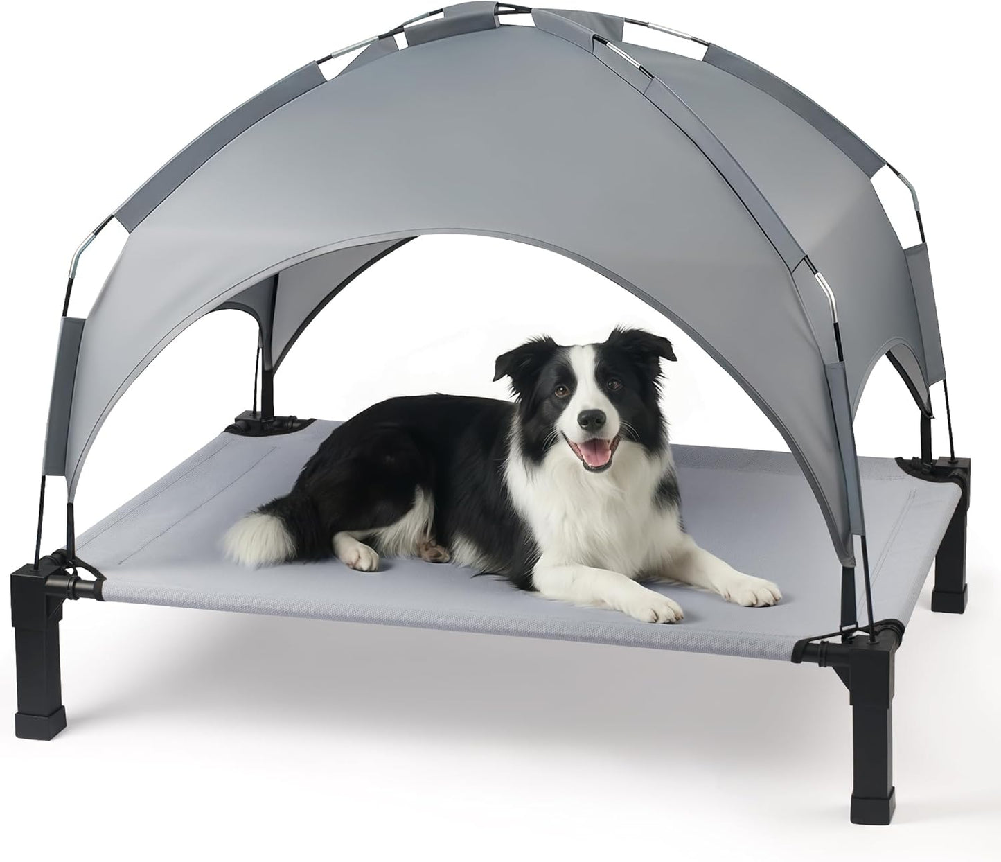 Cama elevada perro con toldo portátil 42pulg